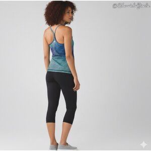 Lot of 2 Lululemon Power Y Tank Yoga Top Wunder Under Crop Leggings Yoga Black 4